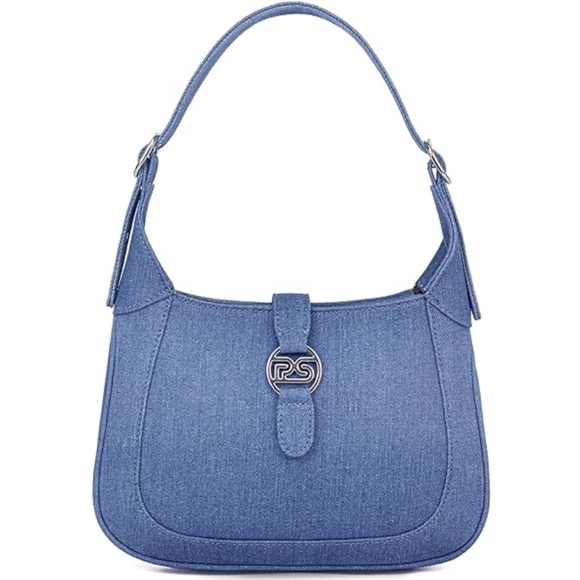 PS PETITE SIMONE NWOT Blue Denim Shoulder Bag - Picture 3 of 9